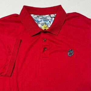 New Robert Graham Stone Trail Polo Shirt‎ Red Men's Size XL